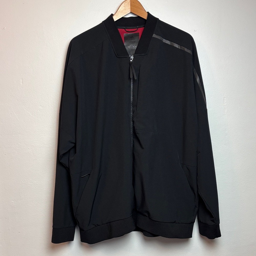 Adidas Z.N.E. Men’s XL Black Bomber Jacket #EB5221 Athletic